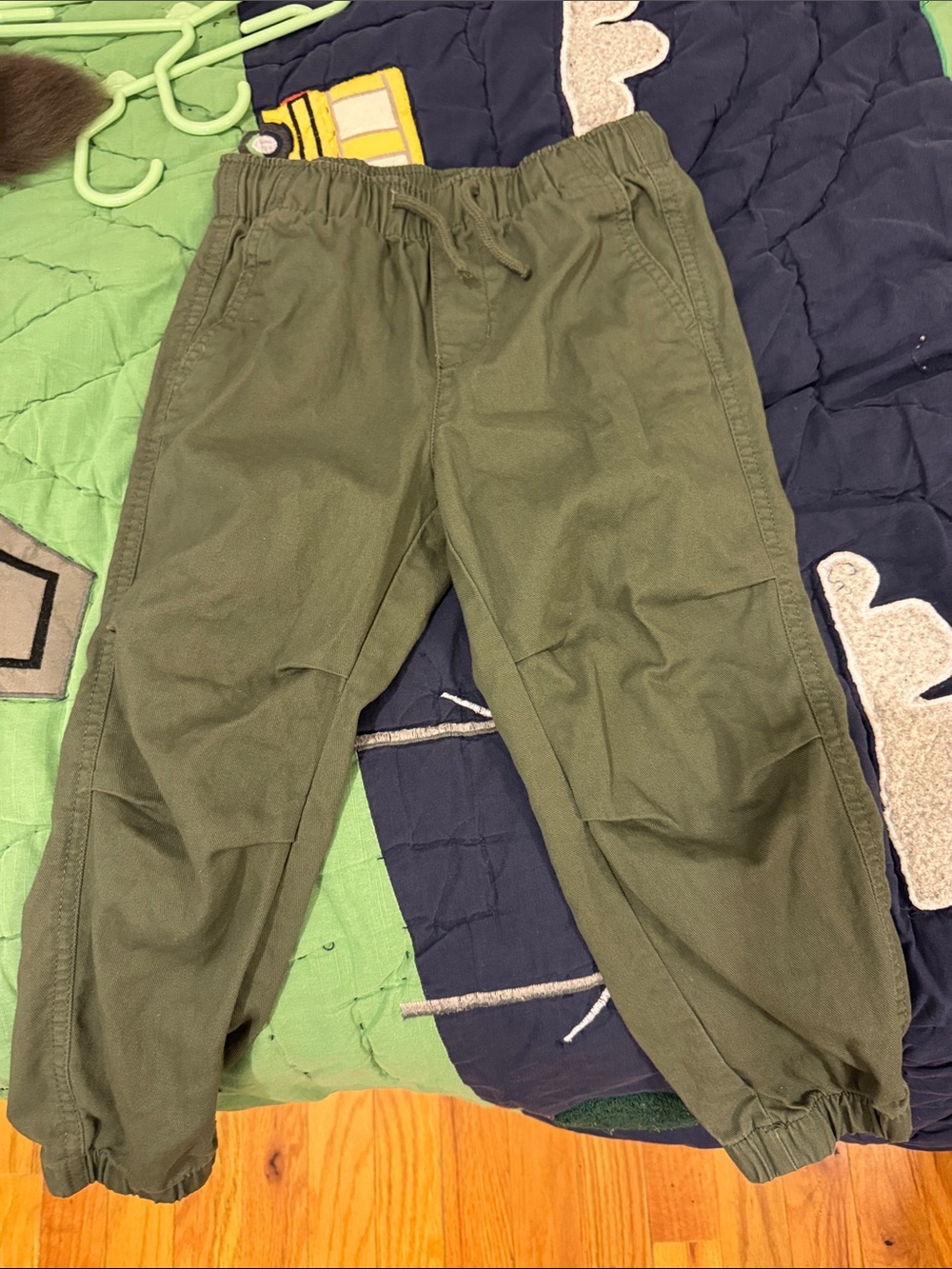 H&M Olive Elastic Waist Twill Joggers